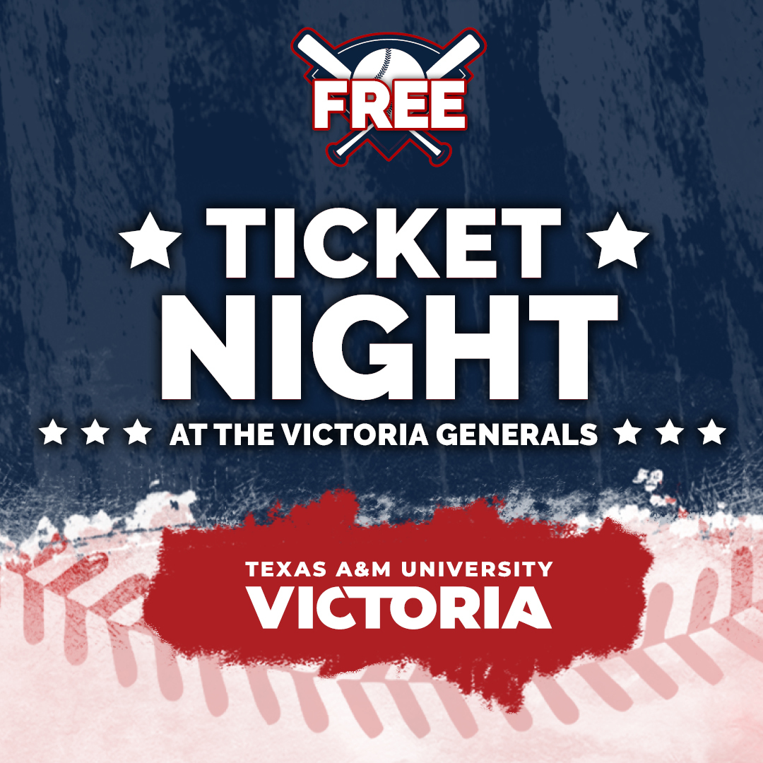 A graphic announcing Free Ticket Night with the Victoria Generals.