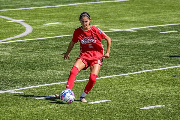 Yuvier Borjas on the soccer field during the game against LSU