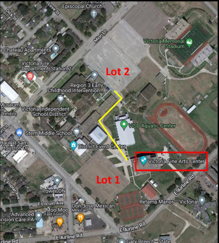 Victoria Fine Arts Center Parking Map